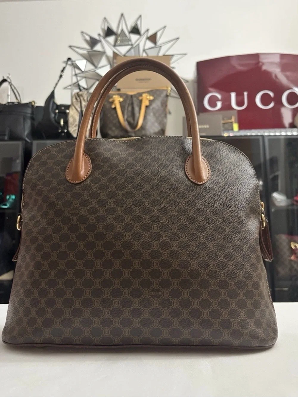 Celine Vintage Signature Monogram Satchel
